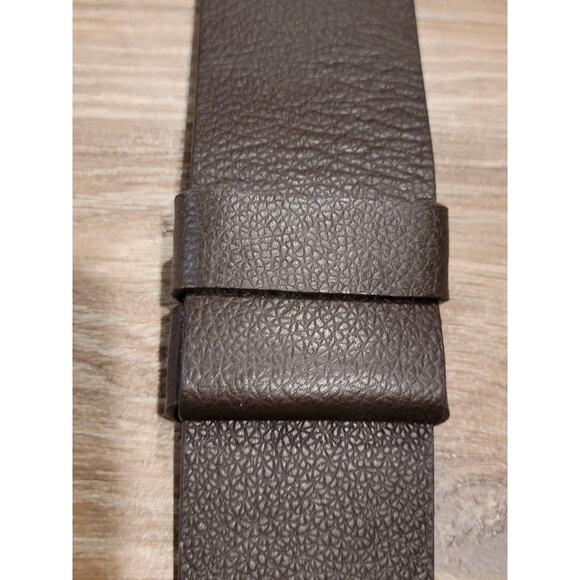 Chico's Wide Leather Belt Women's Sz S/M Brown Silver 40" L "READ" - Picture 7 of 12